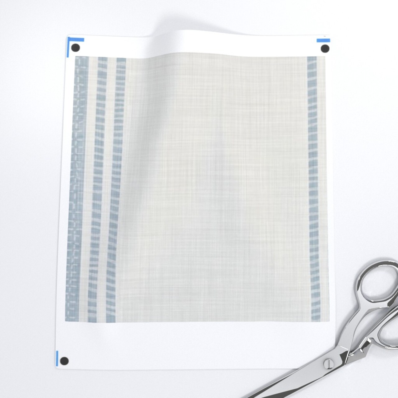 Blue Ticking Stripe French Farmhouse Country Rustic Neutral Cottage Simple Traditional Custom Printed Fabric by Spoonflower Various Fabrics by the Yard or Fat Quarter